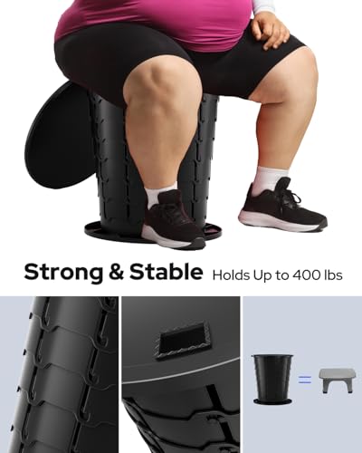 image for LuckyNov Height Adjustable Portable Folding Toilet for Camping, Adults