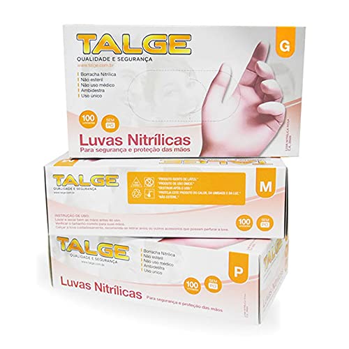 Talge Luva Nitrilica Rosa S 100Un, Talge