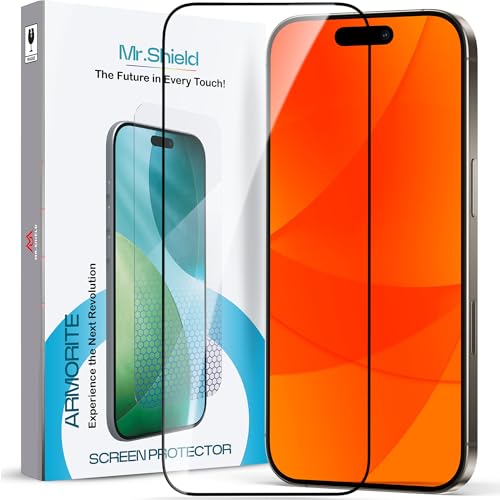 Image of Mr.Shield Screen Protector Tempered Glass for iPhone 16 Plus and iPhone 15 Plus - 9H Hardness Screen Guard, HD Clear [1 Pack]