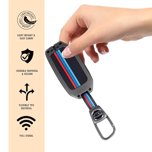 Image of Metal Key Cover Compatible with Kia Seltos 2024 2023 Facelift HTX | Carens X Line | Sonet Facelift 4 Button Smart Key