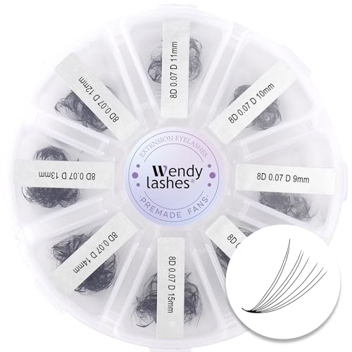 Pre-made Fans for Eyelash Extension 500+8D D Curl Handmade Loose Volume Lashes9-16mm