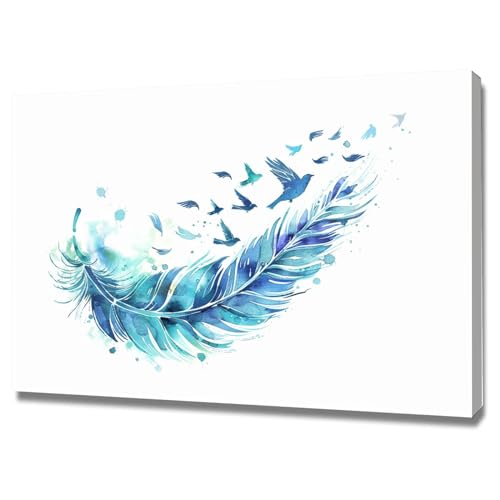 Art abstrait plume tableau moderne 60x80cm pour votre chambre