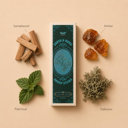 Image of Dhoop Sticks | Refill Pack of 40 Bamboo-Free Compressed Incense for Home & Meditation | Pooja & Rituals (Earth & Moss)
