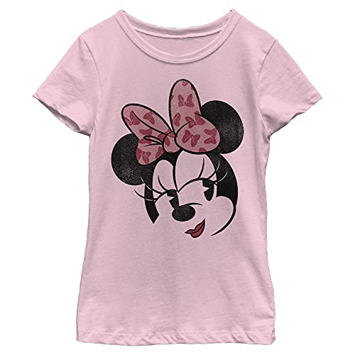 Disney Characters Minnie Face Girl's Solid Crew Tee