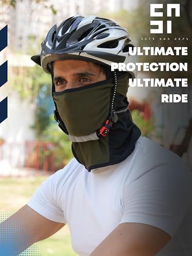 Image of inchPack of 2 Black & Blue Premium Face Mask for Bikers I Breathable Full Face Cover Balaclava for Men I Helmet Mask for Dust Protection
