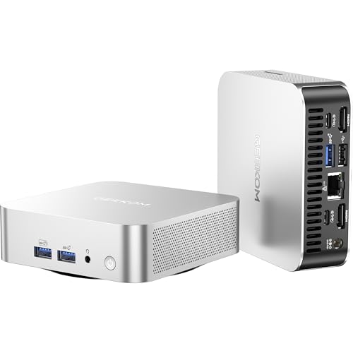 GEEKOM A8 Mini PC, AMD Ryzen 7 8745HS, 32GB DDR5 5600MHz&1TB PCIe 4.0 NVMe SSD Mini Computers, Windows 11 Pro Mini Desktop, Radeon 780M/USB4/8K/Quad DisplayWiFi 6E/BT5.2