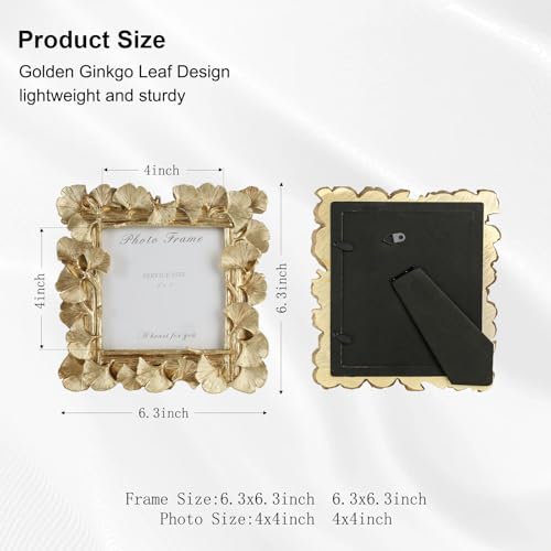 Image of 4x4 Vintage Picture Frames, Picture Frame for Table Top Display and Wall Hanging Home Decor (Gold, 4x4 Inch)