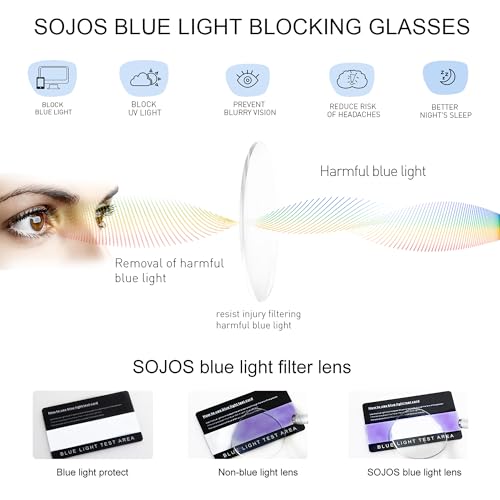 Image of SOJOS Cat Eye Blue Light Blocking Glasses for Woman Hipster Metal Frame Womens Eyeglasses She Young SJ5027