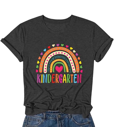 Kindergarten Teacher Shirt for Women Rainbow Teach T Shirt Teacher's Day Gift Tees