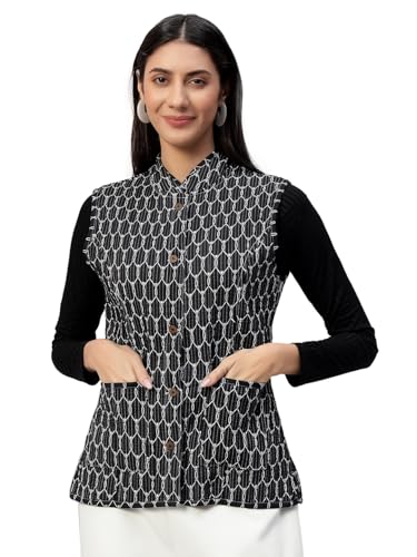 Image of Ravaiyaa - Attitude is everything Women's Floral Printed Reversible Quilted Jacket Coat Blazer Jacket Sleeve Less Waistcoat