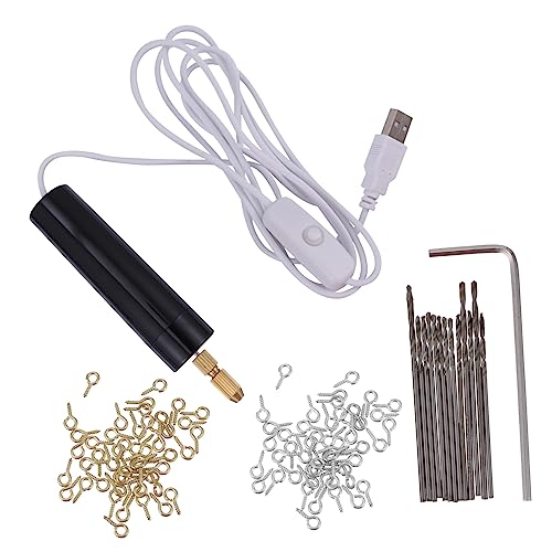 SHINEOFI 115 Piezas Mini Taladro Eléctrico Herramienta Rotativa Pequeño Taladro De Mano Rotativo Sin Cable Taladro De Mano Para Manualidades Taladro Manual Perforar Ser Pulido Acero Negro