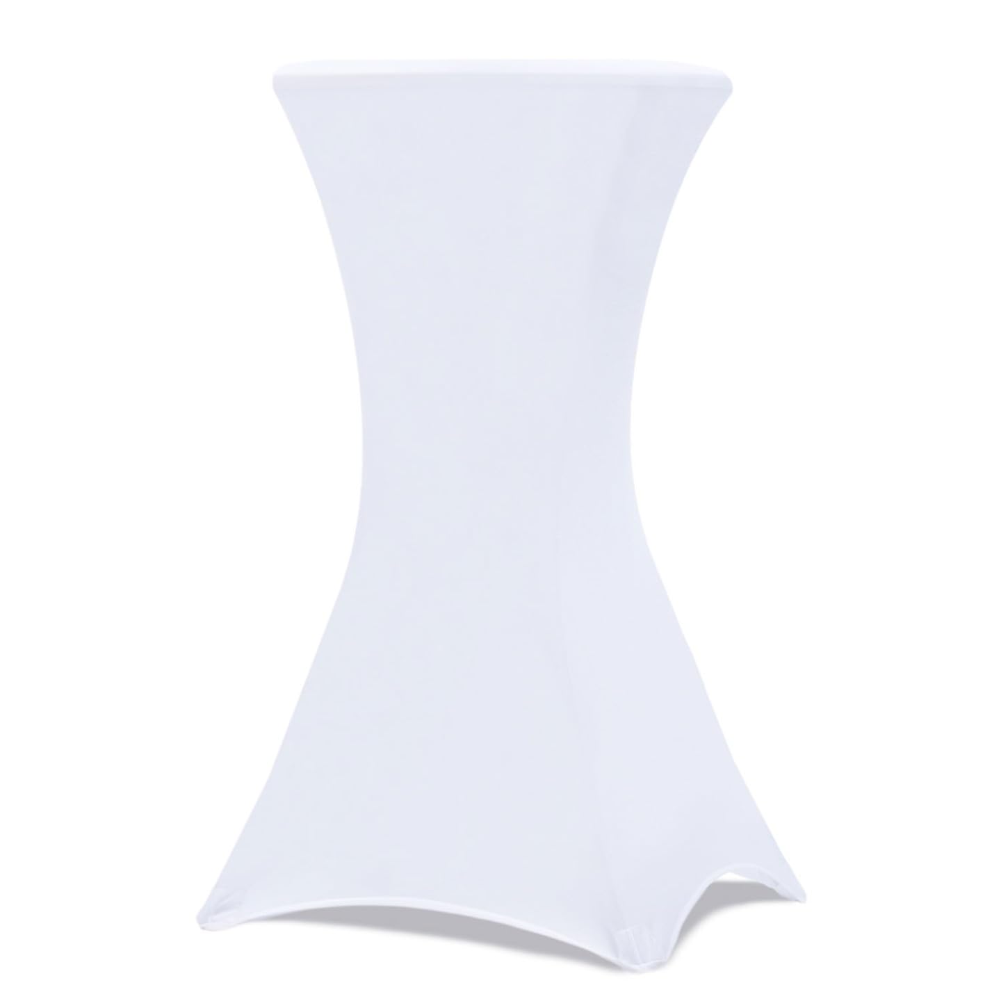 IDMarket - Set di 2 tavoli alti pieghevoli da 105 cm e 2 coperture bianche
