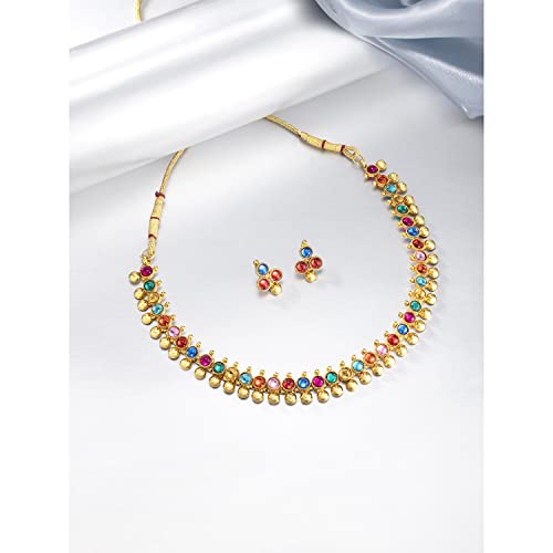 Image of Peora Traditional Ethnic Necklace & Jewellery Set Gift for Women