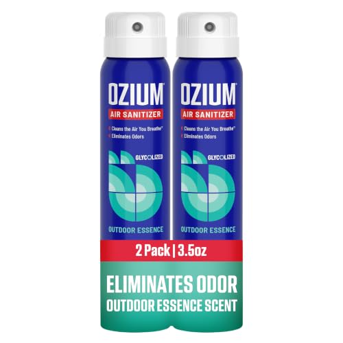Ozium 3.5 Oz. Air Sanitizer & Odor Eliminator for Homes Cars Offices and More Outdoor Essence Scent 2 Pack