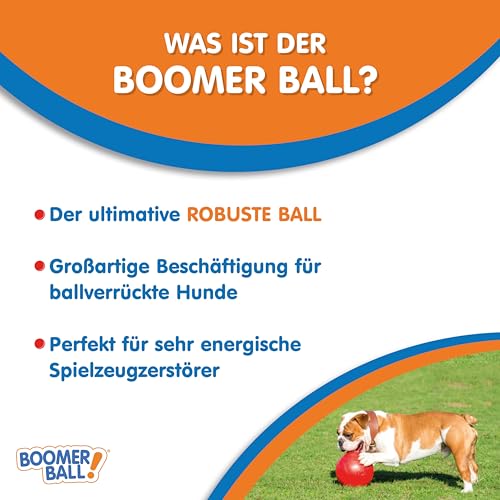 BOOMER BALL - Fast unzerstörbarer Hundeball, schwimmt auf dem Wasser, Ideal für bewegungsfreudige und energiegeladene Hunde, robustes & langlebiges Hundespielzeug (Größe 15cm, Gemischte Farben)