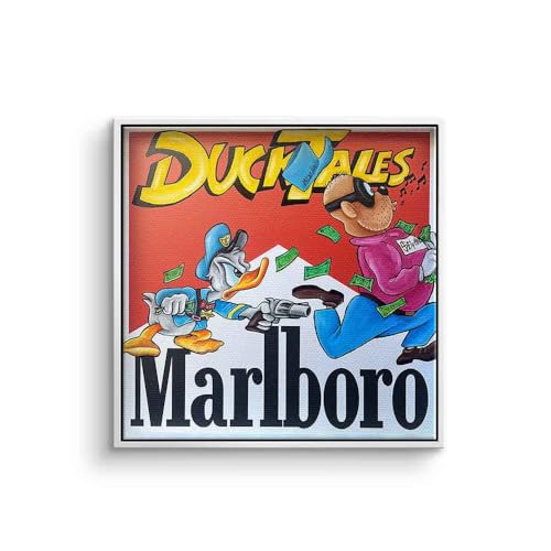 Consejos para Comprar Marlboro blancos disponible en línea para comprar. 48 Lienzo decorativo de dibujos animados Marlboro Donald Duck Sheriff rojo y blanco, tamaño 50 x 50 cm, color blanco