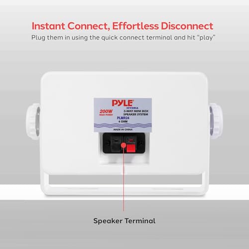 Image of Pyle 3-Way Indoor & Outdoor Box Speaker System - 3.5 inch 200 Watt Compact Wall Mount Speakers for Home, Patio, Deck, Garage, Poolside, or Studio Use - Dual Speaker Set - PLMR24 (White)