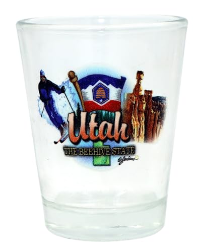 World By Shotglass Utah Beehive State Elements Shot Glass