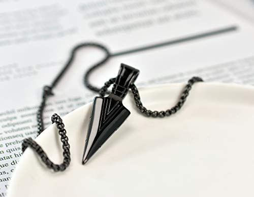Image of Necklace for Men Stainless Steel Necklace for Women Triangle Necklace Arrowhead Pendant Necklace Charm Pendant with Chain Link Classic Fashion Jewelry for Boys Teens and Girls Unisex