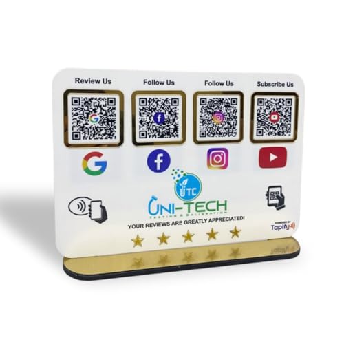 Tapify Smart NFC 4-in-1 QR Code Tabletop Standee | Google Review,...