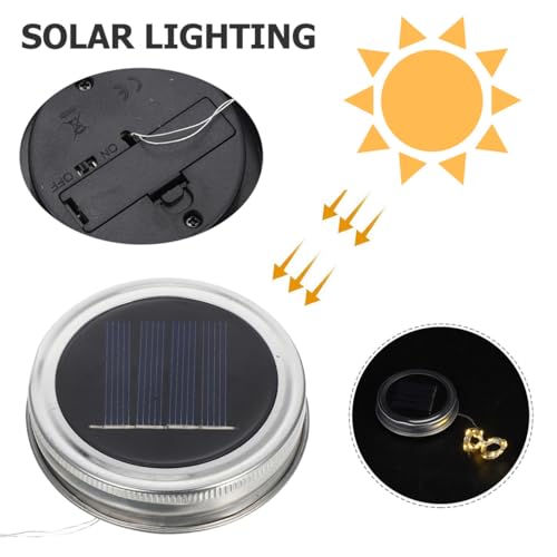 Luces solares para tarros en acero inoxidable resistente SHINEOFI con acabado de aluminio 3