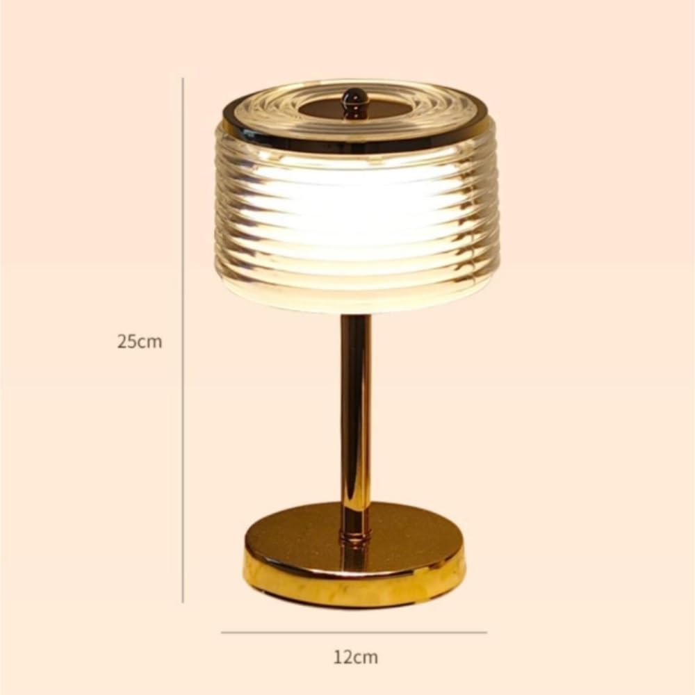 Lampada da tavolo in cristallo, luce notturna da comodino moderna | Paralume in cristallo, alimentazione USB, dimmerabile, stile moderno, luce notturna