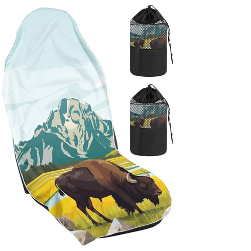 Image of Hahafelt 1 Pack Car Seat Towel Cover with Storage Bag, Yellowstone Style