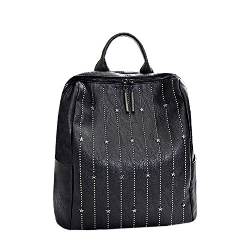 Mochila Suave para Mujer  de Piel Dividida  para Viaje  con Remaches  decoración