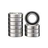 10 Pcs Deep Groove Ball Bearings-6302 ZZ- 12x37x12mm, Deep Groove Ball Bearing Double Metal Shielded Chrome Steel Section Bearings Stable Performance and Cost Effective (ZZ, 6301)