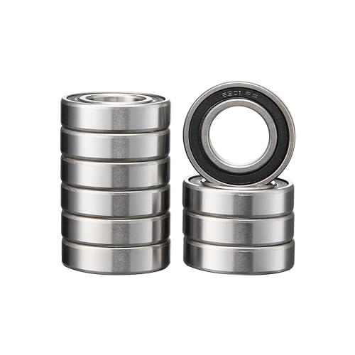 10 Pcs Deep Groove Ball Bearings-6302 ZZ- 12x37x12mm, Deep Groove Ball Bearing Double Metal Shielded Chrome Steel Section Bearings Stable Performance and Cost Effective (ZZ, 6301)