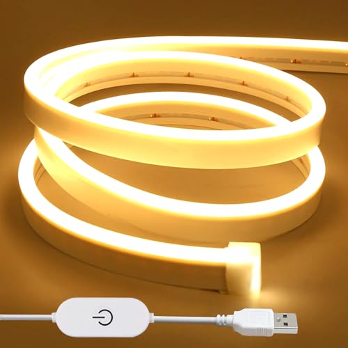 ShineBurky 2M Neon LED Strip Lights, Warm White 3000K