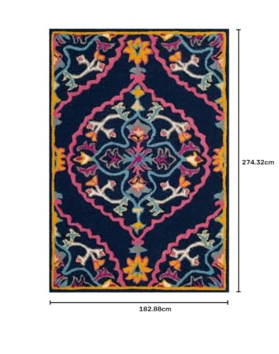 Image of Carpet Mahal Handmade Handwoven Tufted Made of 100% Soft Blended Wool Export Quality Carpets with 1 Inch Thickness (6x9 Feet) Color Multi
