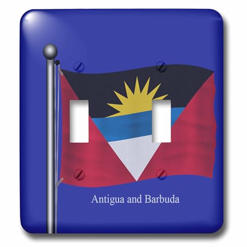 Interrupteur Antigua-et-Barbuda double commande à bascule 3dRose lsp_63226_2 bleu