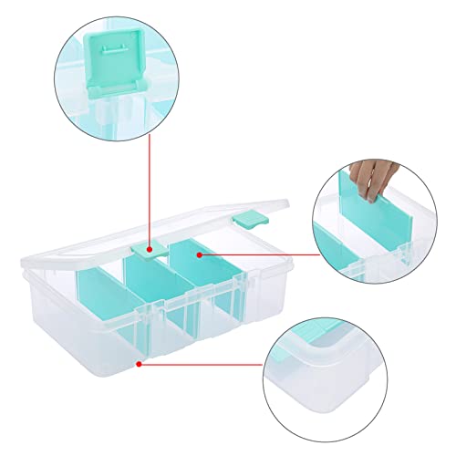 Btsky BTSKYTHN01211 Clear Plastic Dividing Storage Box With 4 Compartments Adjustable Storage Bin thumb #4