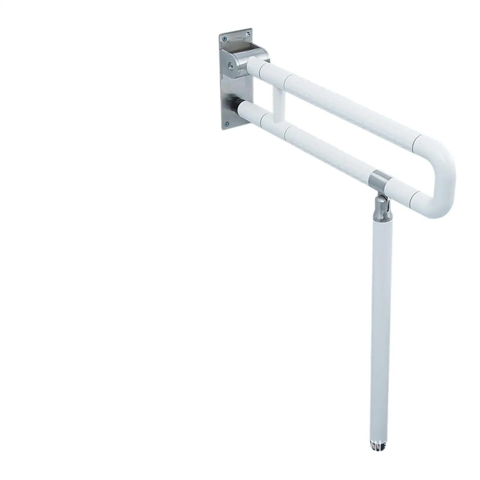 Padgcnor Women's White Folding Bathroom Toilet Grab Rail Foldable Grab Handle Handrail Support Stainless Steel Handicap Bars Bathtub Showers Bathroom Disabled Indoor (White)