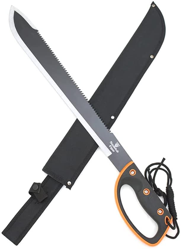 Snake Eye Tactical Full-Tang Fixed Blade Machete w/Sheath Outdoors Hunting Camping Fishing (13-28BKOR)