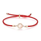 ZOCAI 18k Plated Diamond Roman Scale Time Bracelets for Women Gifts Charms Red Rope Lucky Bracelet Birthday Christmas Jewelry Gift for Teen Girls