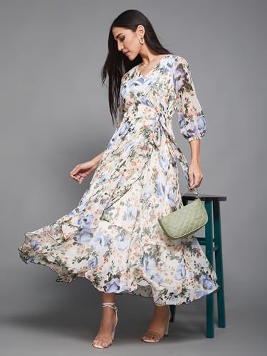 Image of Miss Chase Women's Round Neck Cap Sleeves Lace Knee -Long Skater Dress