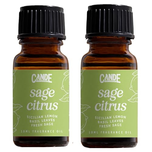Image of CANDECraftCo Premium Fragrance Oil - Diffuser Oils Fragrances Scented for Home, Candle Soap Making Supplies, Aromatherapy Blends for House (0.34 Fl Oz) (2-Pack, Sage Citrus)