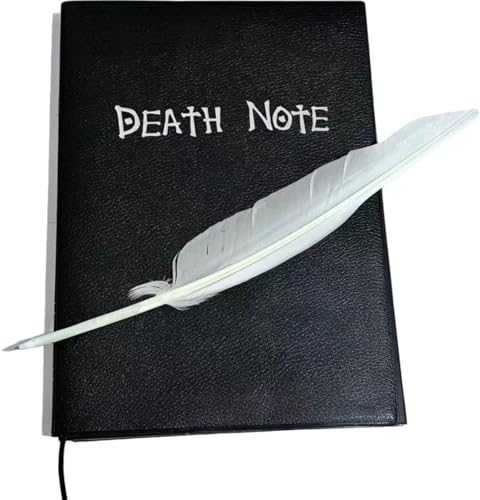 デスノート ノートブック 羽ペン付き A5 コスプレ 文具 学生用 プレゼント 筆記帳 (ノート+羽根ペン(20.7*14.7cm))