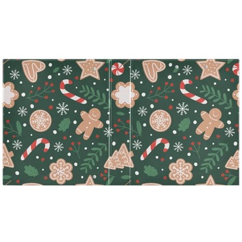 Image of 3 Ring Binder Christmas Gingerbread Snowflakes 1.5 inch Binders Three Ring Binders with Clipboard Fit 8.5'' x 11'' Paper 3 Interior PVC Clear Pockets for Office Supplies