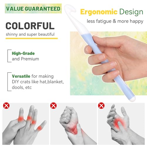 Image of Aeelike Large Crochet Hooks Set, 8 PCS Colorful Crochet Hooks Size 6.0mm 7mm 8mm 9mm 10mm 12mm 15mm 20mm for Thick Bulky Yarn Blankets DIY Crafts, Ideal Gift