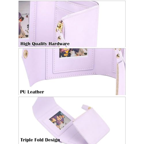 PU Purse 3-inch Photo Storage Case Game Card Women Credit Bank Card Holder Purple2