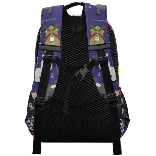 Farm Animal Pattern Backpack Travel Backpack Laptop Notebook Tablet School Bookbags with Reflective Stripes2