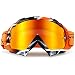 NENKI Motocross ATV Goggles NK-1019 MX ATV Off Road Dirt Bike Goggles For Unisex Adult (Techline Orange,Iridium Red Lens)