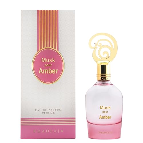 Khadlaj Musk Pour Amber Eau de Parfum (EDP) 100ml Spray – Luxurious Oriental Fragrance for Men & Women – Warm Amber Musk Vanilla Floral Notes – Long-Lasting & Elegant Scent
