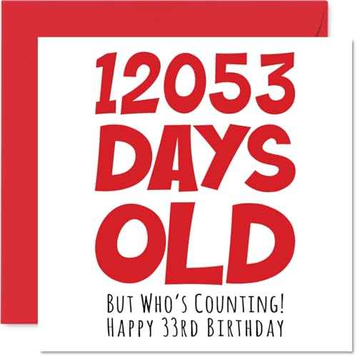 Carte D'anniversaire 33 Ans Pour Homme Femme Lui Elle – 12053