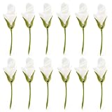 Serviettenhalter Blumenstiel, 12 Stück Serviettenhalter Tulpe mit 20 Papierservietten, Blumenförmige Tischdekoration für Festlichkeiten, Elegante Blumenstiel für Hochzeiten und Partys