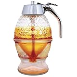 Hunnibi 8oz No Drip Glass Honey Dispenser with Plastic...