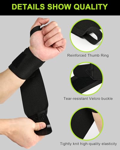 1 Paire Bande Poignet Musculation, Wrist Wraps Ajustable, Hommes et Femmes, Protege Poignet de Force pour Gym CrossFit Bodybuilding et Entraînement Intensif – Image 6